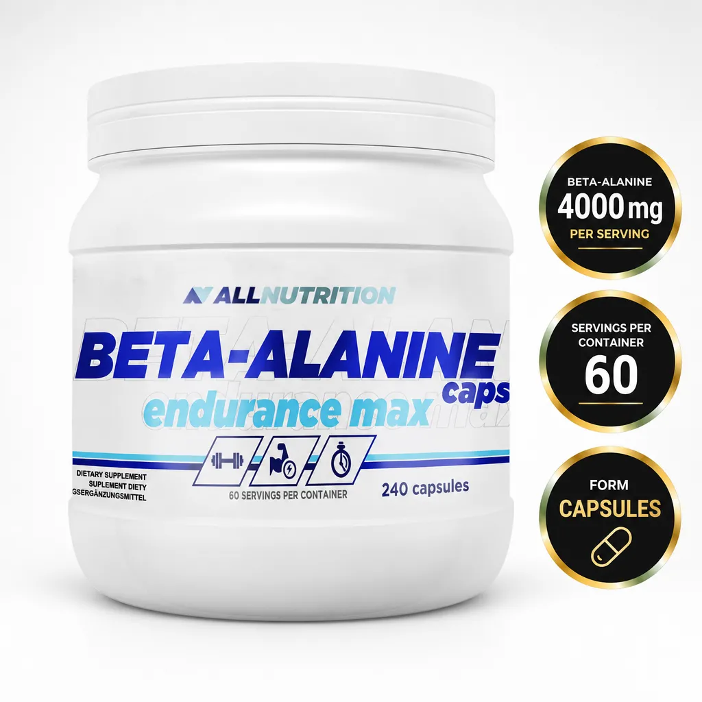 Allnutrition Beta-Alanine Endurance Max 240 Caps dietary supplement in capsule form, with 4000 mg beta-alanine per serving