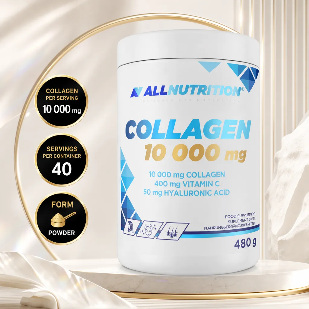 Allnutrition Collagen Fish 10 000mg 480g hydrolyzed fish collagen powder with vitamin C and hyaluronic acid