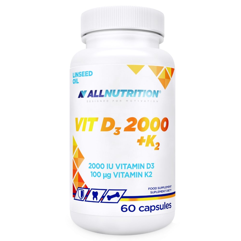 Allnutrition Vit D3 2000 + K2 Linseed Oil - 60 Caps