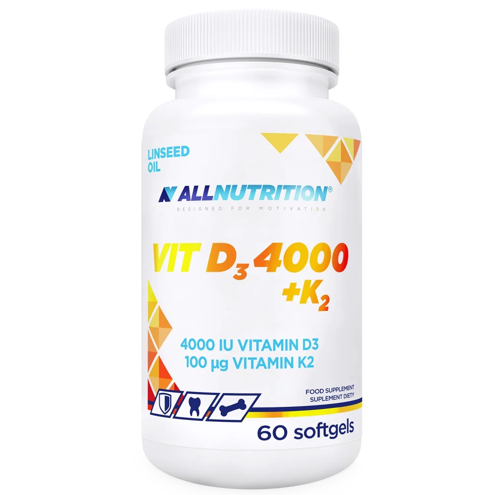 Allnutrition Vit D3 4000 + K2 Linseed Oil - 60 Caps