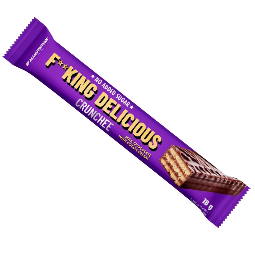 crunch bar, milk chocolate, wafer biscuit, chocolate coating, 18 g