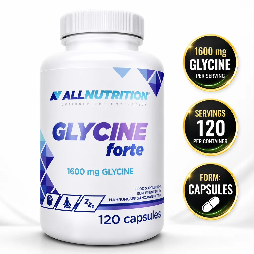 Allnutrition Glycine Forte 120 Caps, glycine food supplement in capsule form with 1600 mg per serving