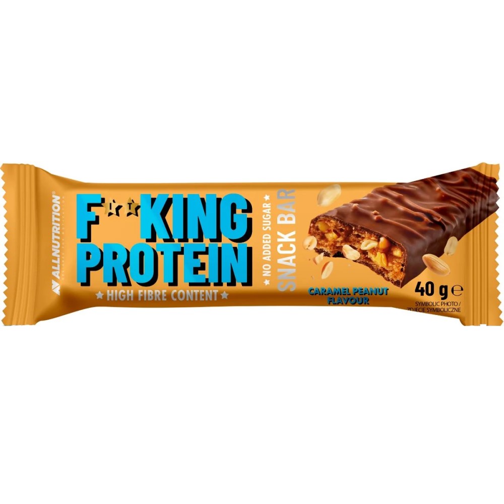 Allnutrition Fitking Protein Snack Bar High Fibre - 40g (Set of 12) Caramel Peanut