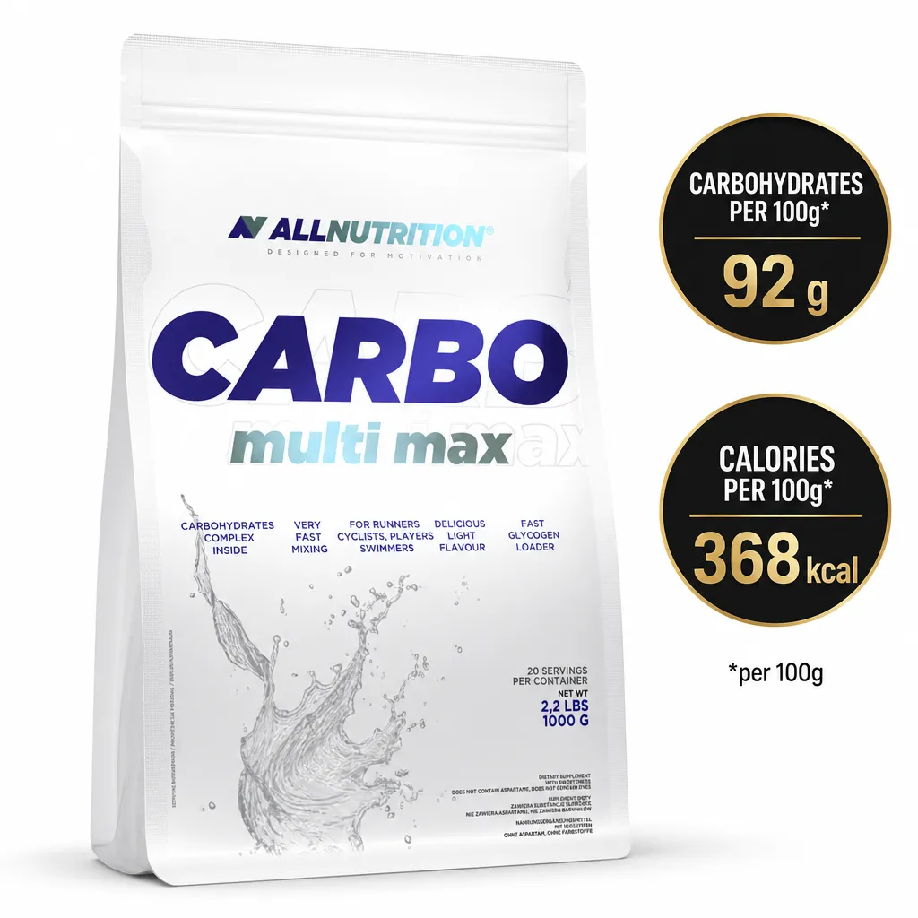 Allnutrition Carbo Multi Max 1000g carbohydrate supplement powder in a white resealable pouch