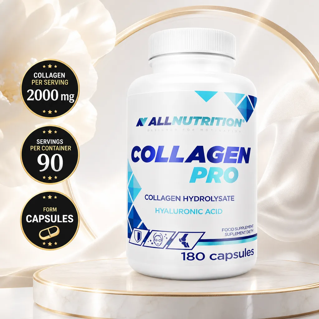 Allnutrition Collagen Pro collagen supplement in capsules with hydrolysed collagen and hyaluronic acid, 180 capsules