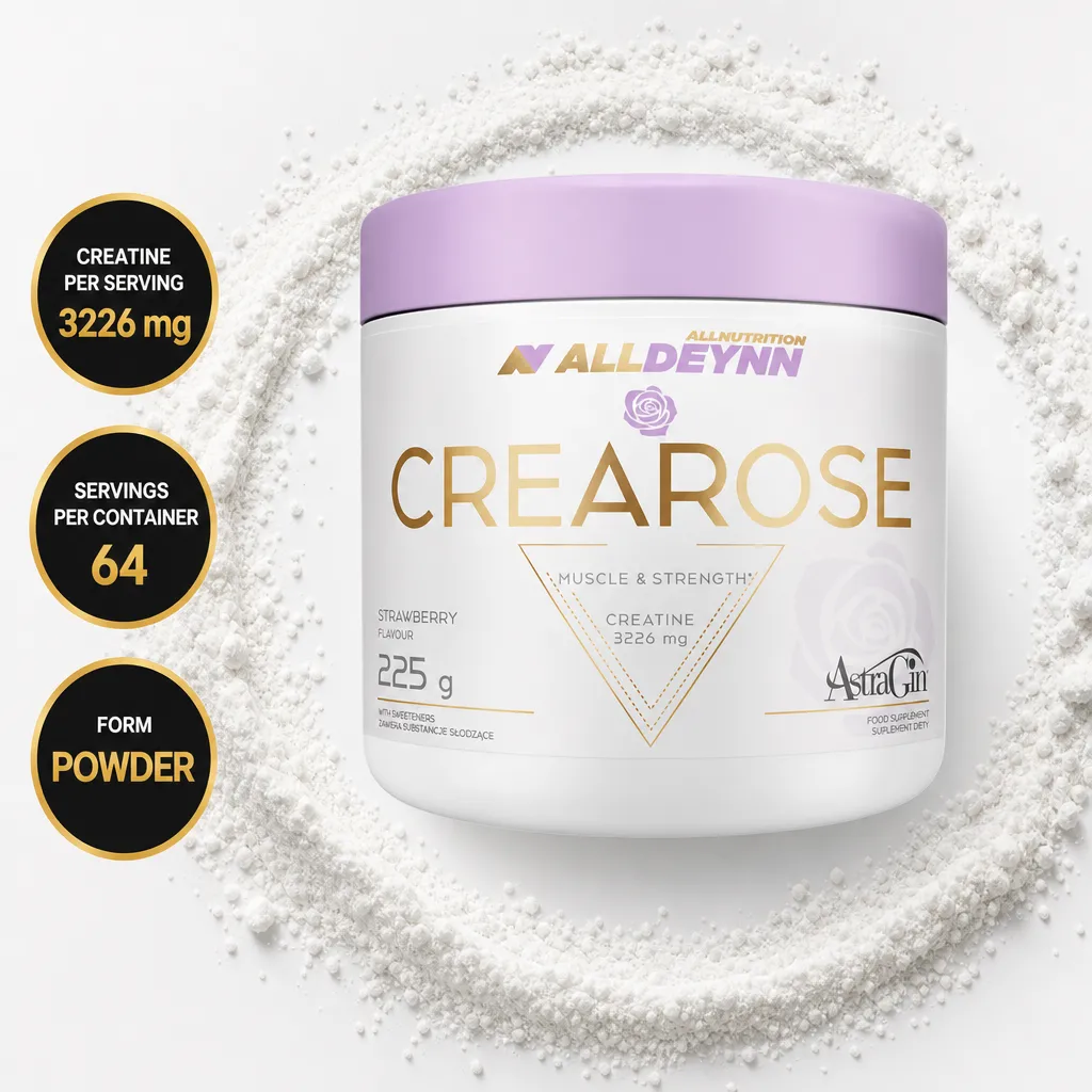 Allnutrition ALLDEYNN Crearose 225g strawberry-flavoured creatine powder supplement with 3226 mg creatine per serving